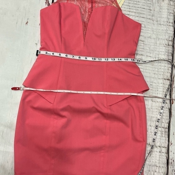 ARDEN B PINK Peplum Knee length dress with lace inset Vintage Y2K Size M Nwt - Picture 11 of 12